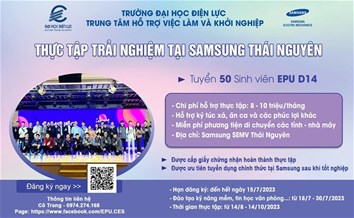 SAMSUNG ELECTRO - MECHANICS VIỆT NAM (SEMV) TUYỂN THỰC TẬP TRẢI NGHIỆM ĐỢT THÁNG 8 DÀNH CHO TẤT CẢ SINH VIÊN D14 KỸ THUẬT