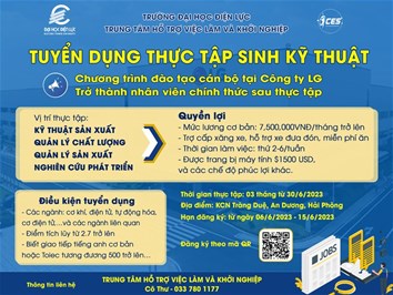 CƠ HỘI HOT - TUYỂN DỤNG THỰC TẬP SINH KỸ THUẬT TẠI LG INNOTEK HẢI PHÒNG