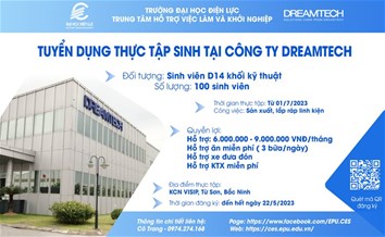 CHƯƠNG TRÌNH THỰC TẬP CÓ LƯƠNG DÀNH CHO TẤT CẢ SINH VIÊN D14 KỸ THUẬT